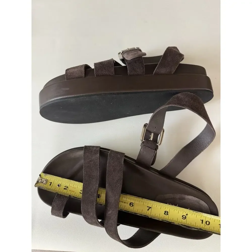Jeffrey Campbell Suede Sandals Women’s 9.5 Cocoa Brown Platform Anthropologie